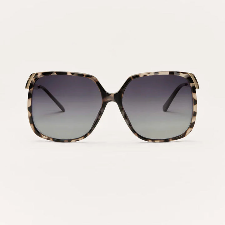 Z Supply Riviera oversized square sunglasses in marbled tort-bronze with gradient lenses
