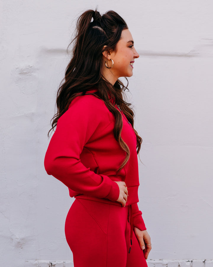 Spanx: Airessentials Half Zip in Fuchsia (50346R) - The Vogue Boutique
