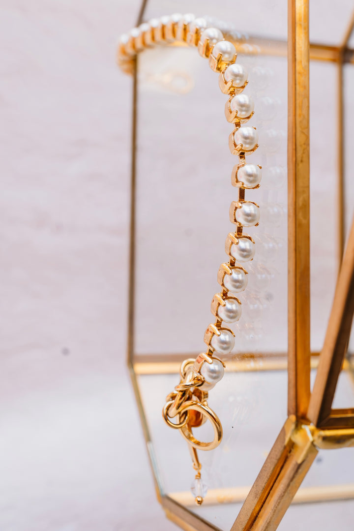 Mariana: Petite Everyday Gold Bracelet in “Cream Pearl”