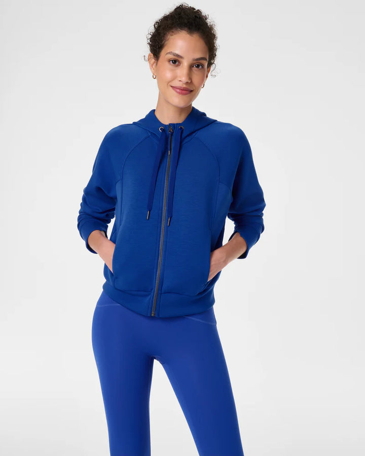 Spanx: AirEssentials Full Zip Hoodie in Cerulean Blue 50764R