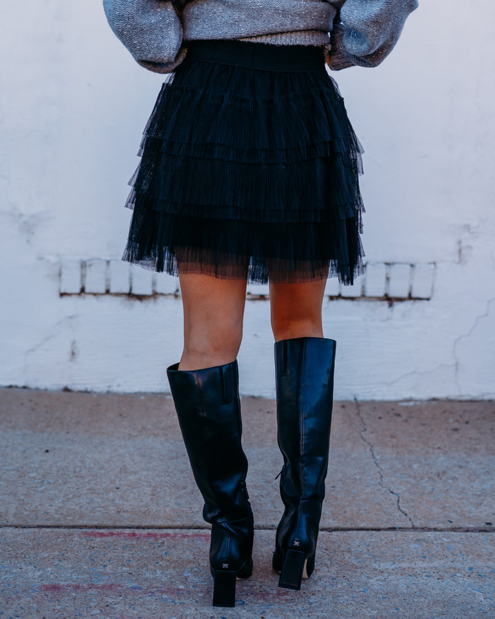 Elan: Black Tulle skirt tu4127