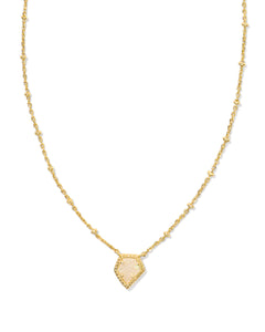 Kendra Scott: Framed Tess Satellite Necklace in Gold Iridescent Drusy