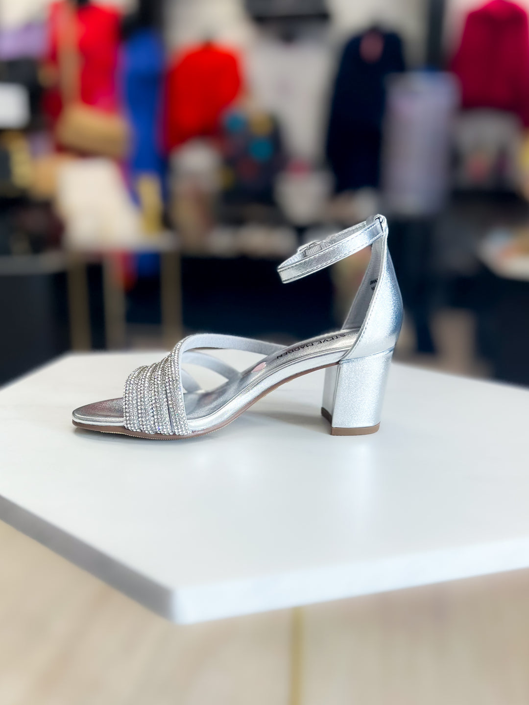 Steve Madden: Kids Haze Embellished Strappy Ankle Wrap Dress Sandals in Silver