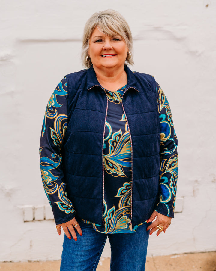 Multiples: Quilted Vest in Midnight (M45411VM)