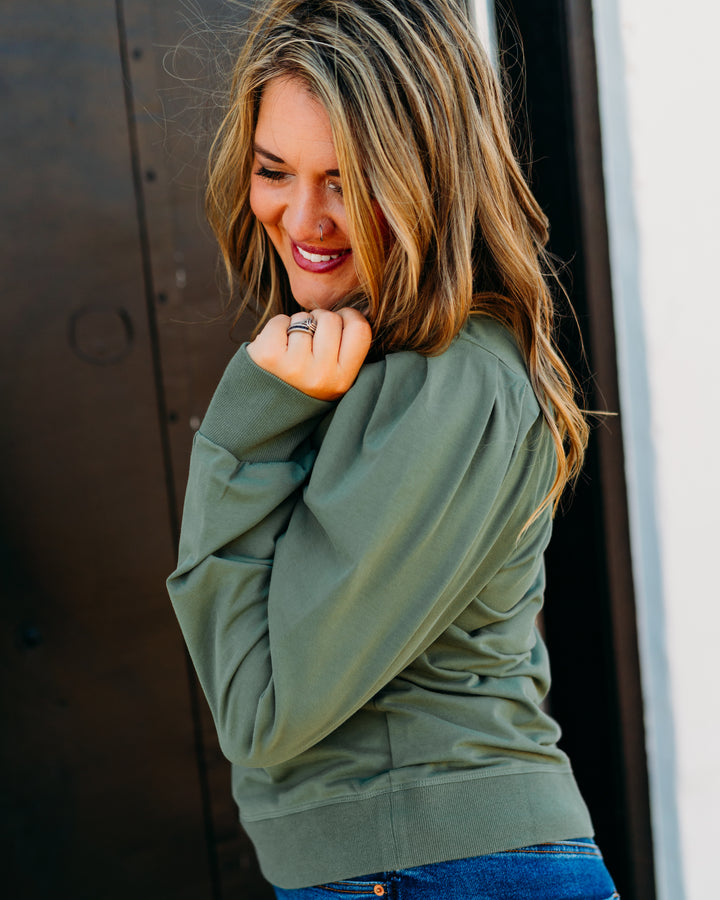 Another Love: Sammi Sweatshirt in Slate Green