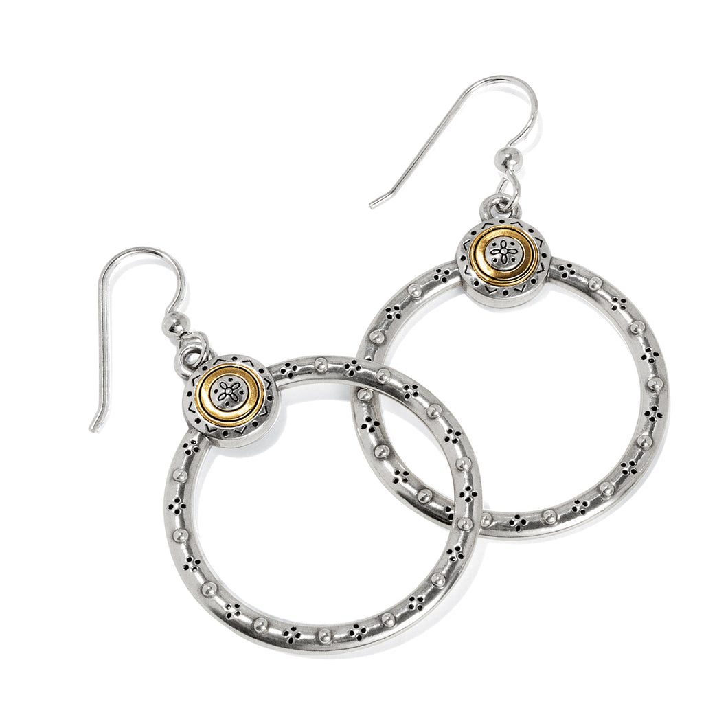 Brighton: Mosaic Two Tone French Wire Hoop Earrings