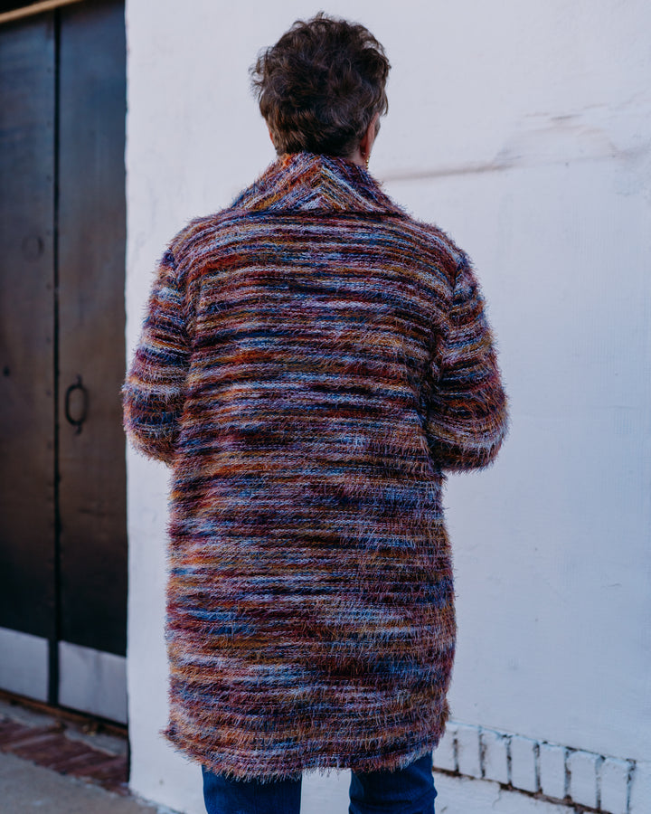 Liverpool: Long Sleeve Open Front cardigan in Mit father knit