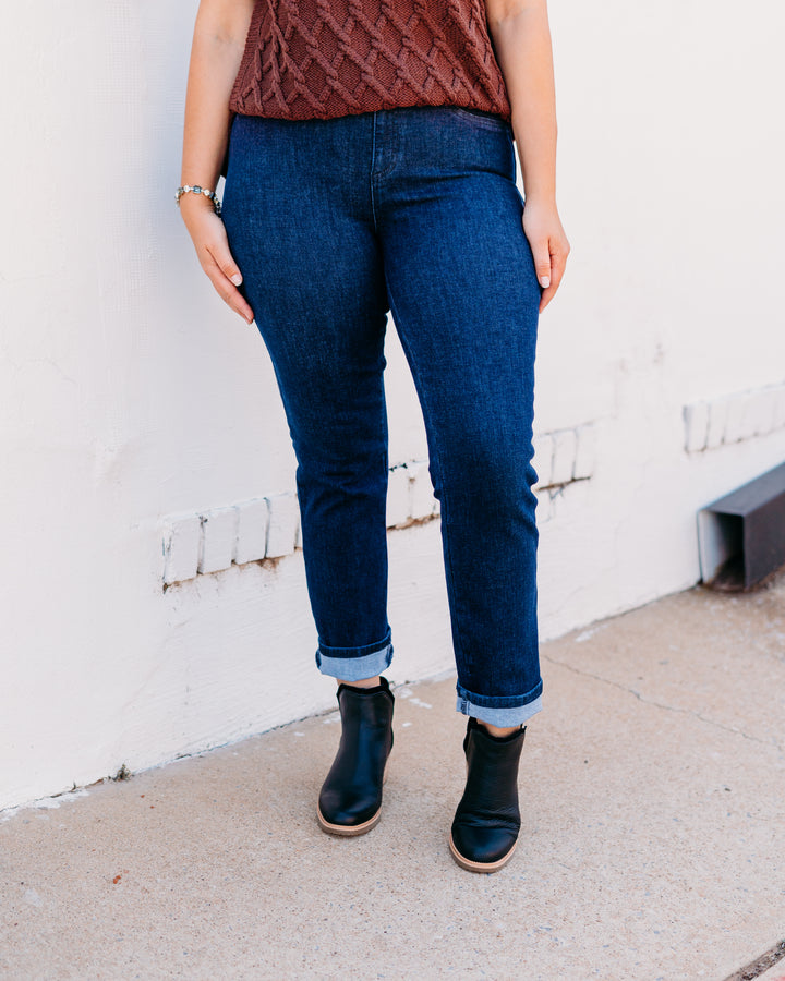 French Dressing Jeans: Straight Leg Jeans in Dark Rinse