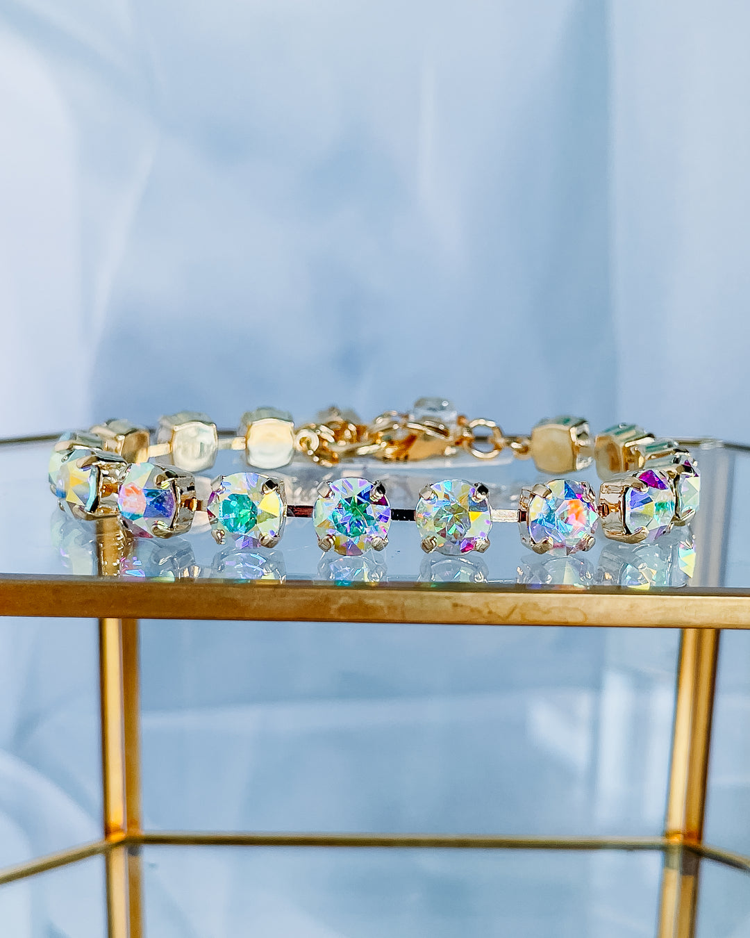 Mariana: Clear Small Stone Bracelet - B-4252-001AB-YG - The Vogue Boutique
