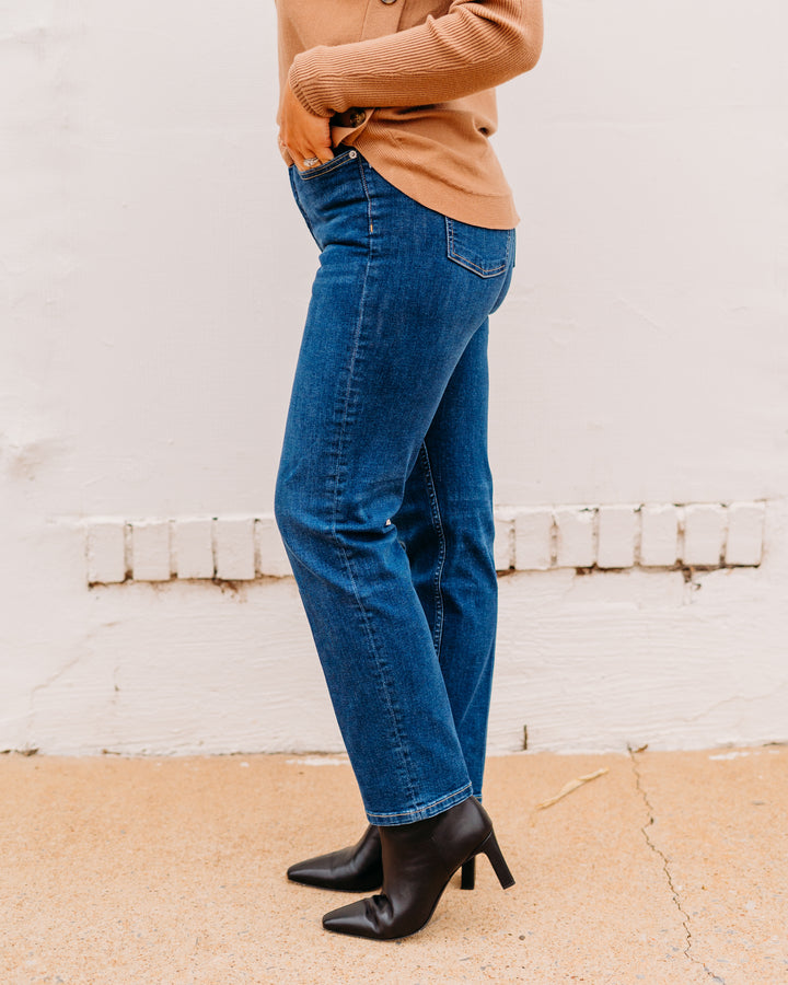 Spanx: SPANXsculpt™ ReDefine Slim Straight Jeans in Medium Indigo