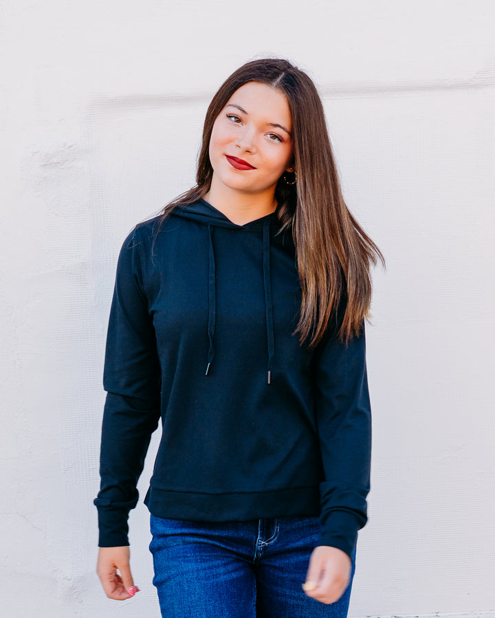 Thread & Supply: Izzy Hoodie in Black J1814TTRTS