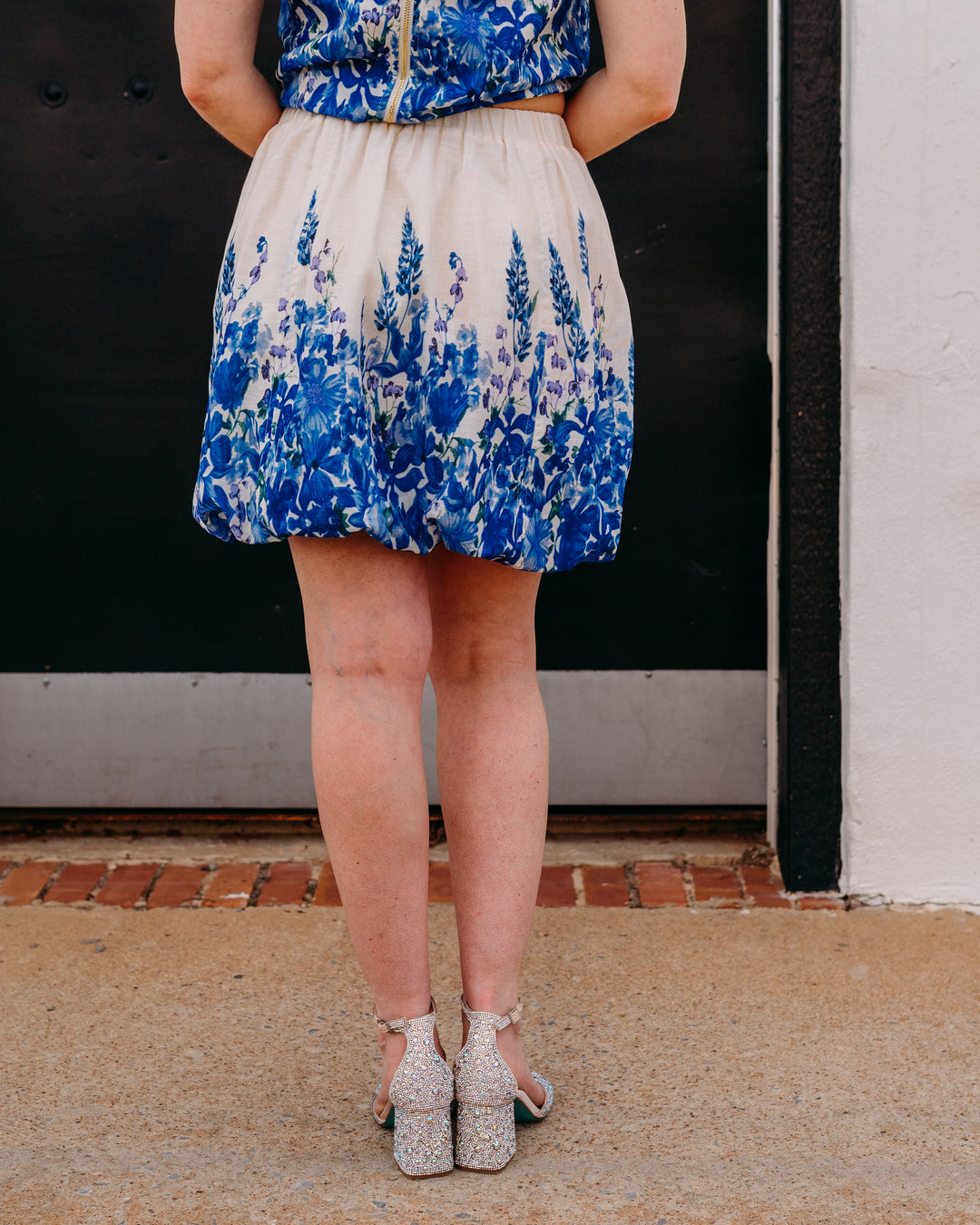 Joy Joy: Indigo Meadow Bubble Skirt (77C4951)