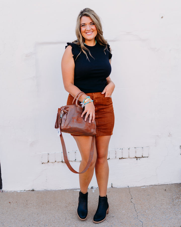 Dear John: Quinn Jean Skirt in Chocolate