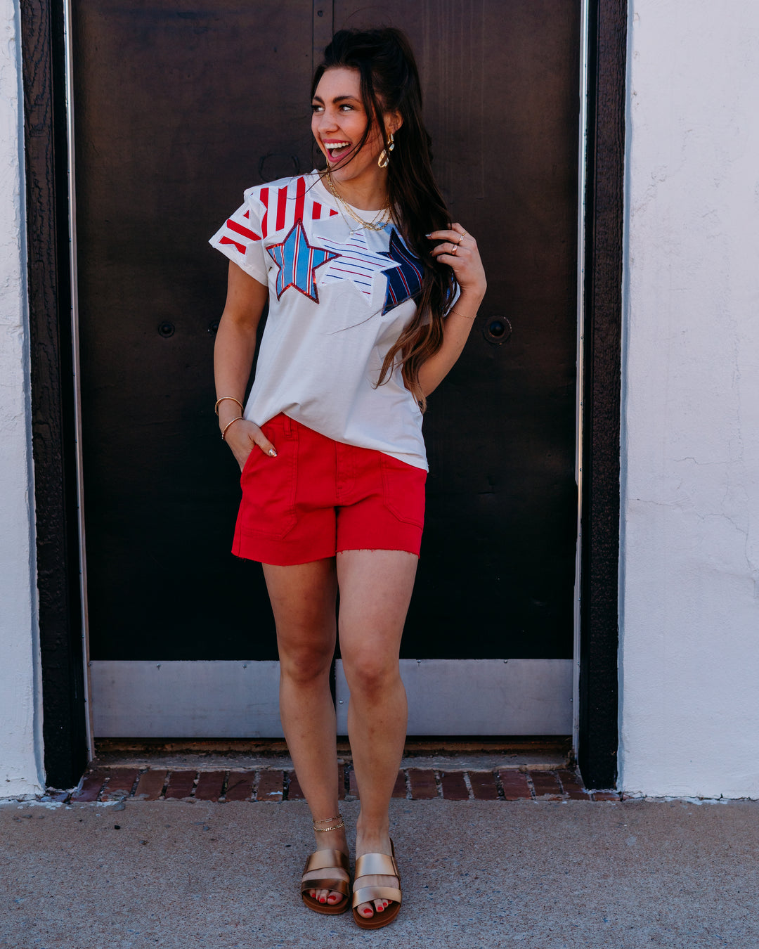 Kut: Jane High Rise Short in Tomato (KS2497MA1)