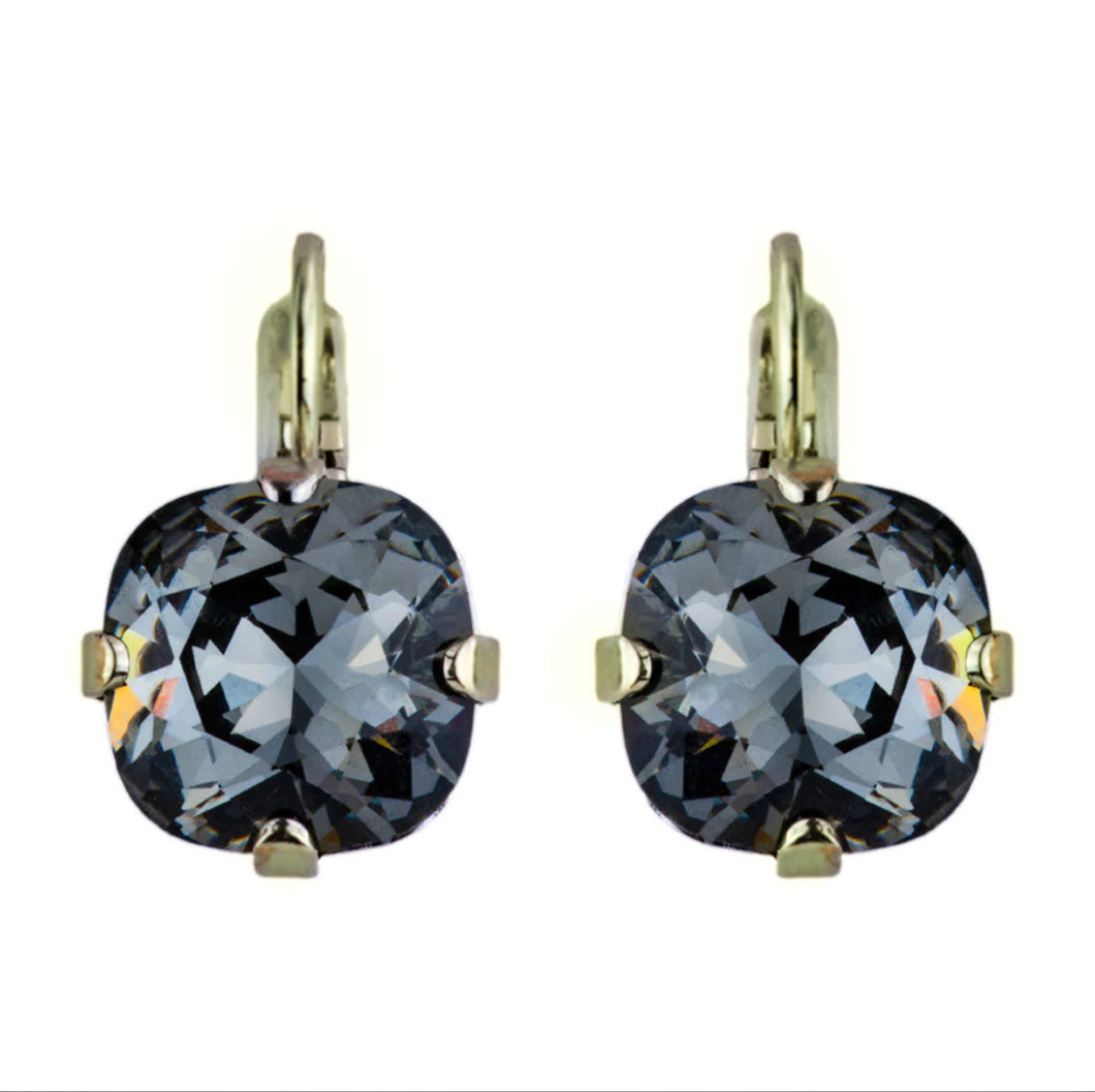 Mariana: Cushion Cut Gold Leverback Earrings in 