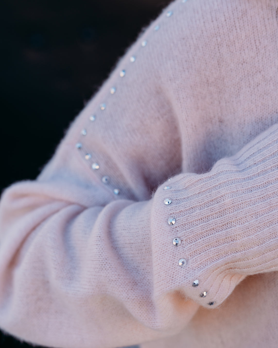 Joseph Ribkoff: Cashmere Crew Neck Top with Stud Detailing (253980)