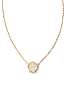 Kendra Scott: Brynne Shell Short Pendant Necklace in Gold Ivory Mother of Pearl