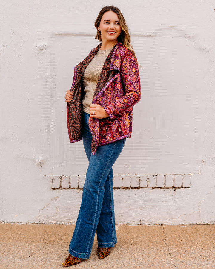 Johnny Was: Joan Wrap Binded Sherpa Jacket (Reversible) in Domi