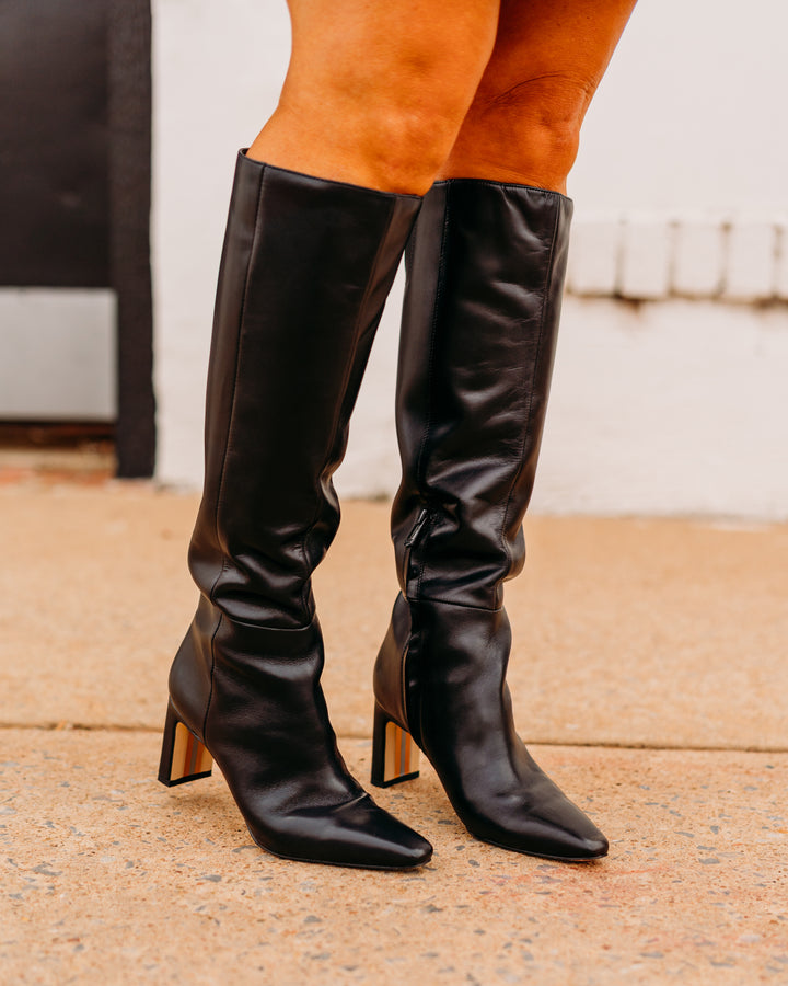 Sam Edelman: Sylvia Knee High Boots in Black Leather