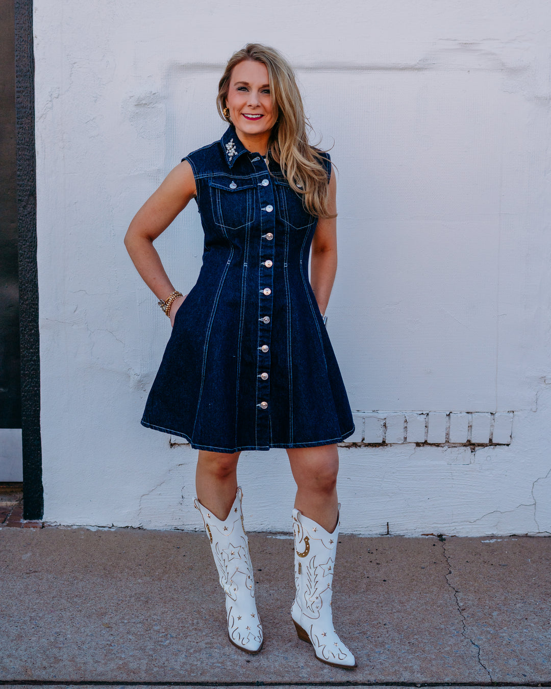 Steve Madden: Carmelia Dress in Dover Wash Bjou (SA14145) - The Vogue Boutique