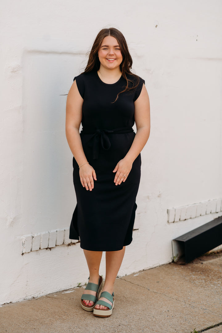 Spanx: AirEssentials Tie-Waist Tank Dress in Black
