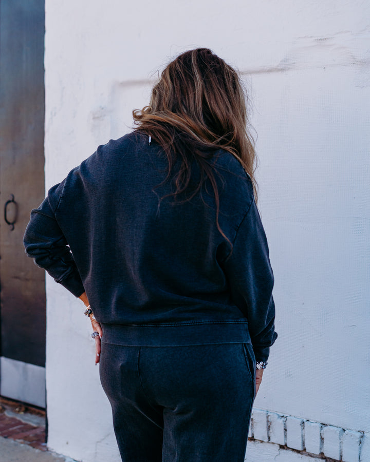 Johnny Was: French Terry Beaded Sweatshirt Jewel in Charcoal Heather