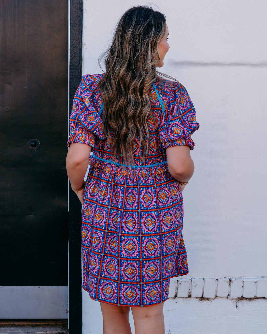 Sister Mary: Talia Dress in Pink Tiles