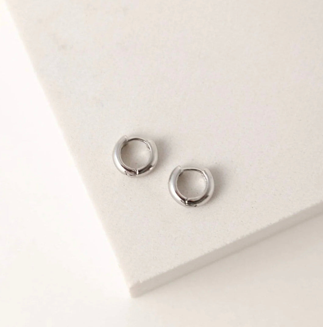 Lovers Tempo: Bea 10mm Huggie Hoop Silver Earrings