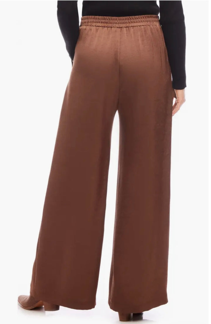 Karen Kane: Wide Leg Pants Cognac 3L11807