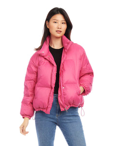 Karen Kane: Puffer Jacket in Hot Pink