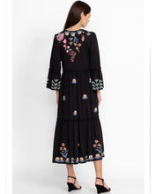 Load image into Gallery viewer, Johnny Was: Griffin Ruffle Tiered Knit Dress in Black
