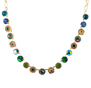 Mariana: Large Rosette Necklace- "Deep Forest" N-3084-3108-YG