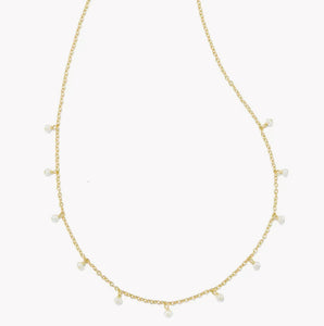 Kendra Scott: Willa Gold Pearl Strand Necklace in White Pearl
