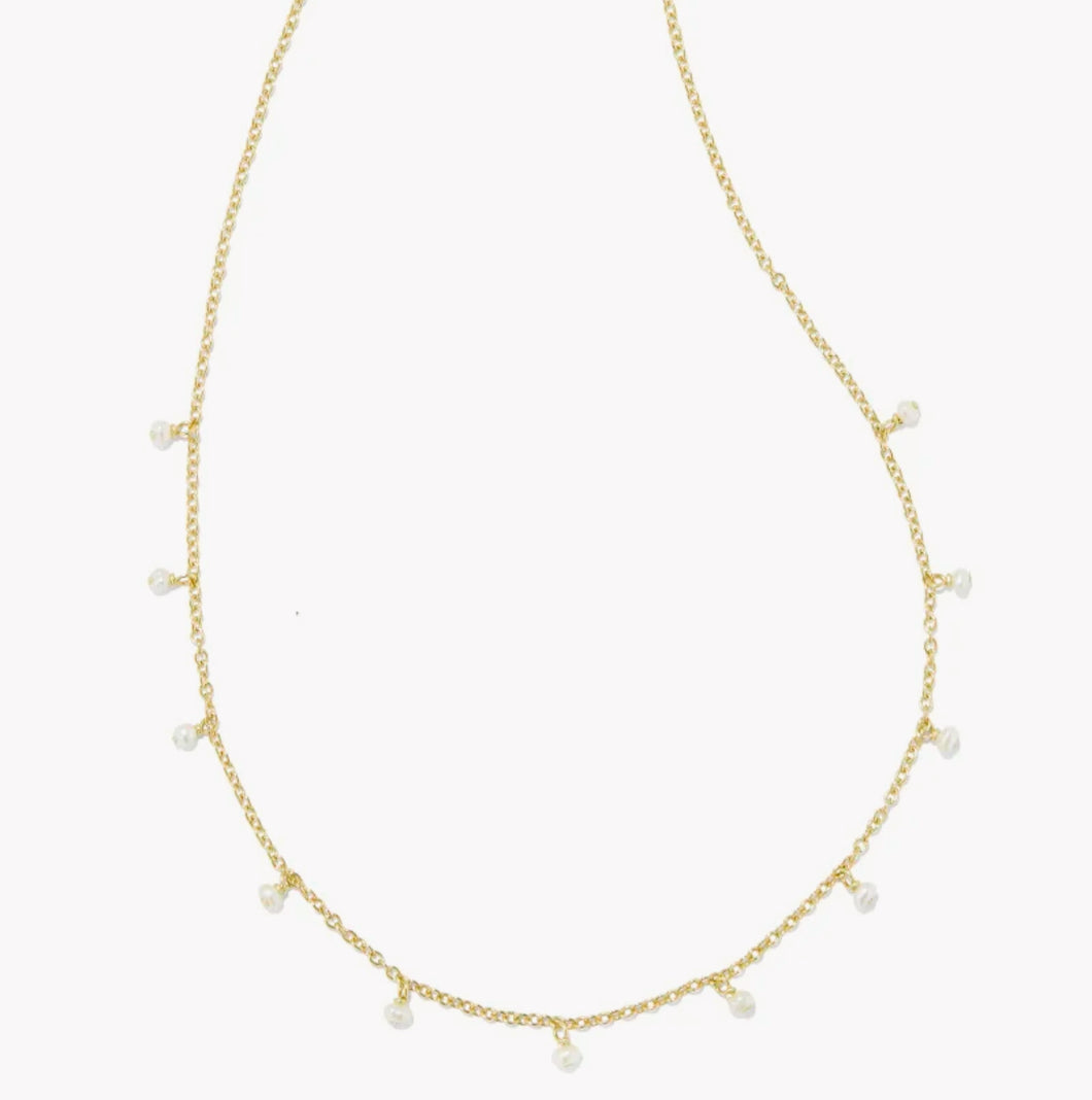 Kendra Scott: Willa Gold Pearl Strand Necklace in White Pearl