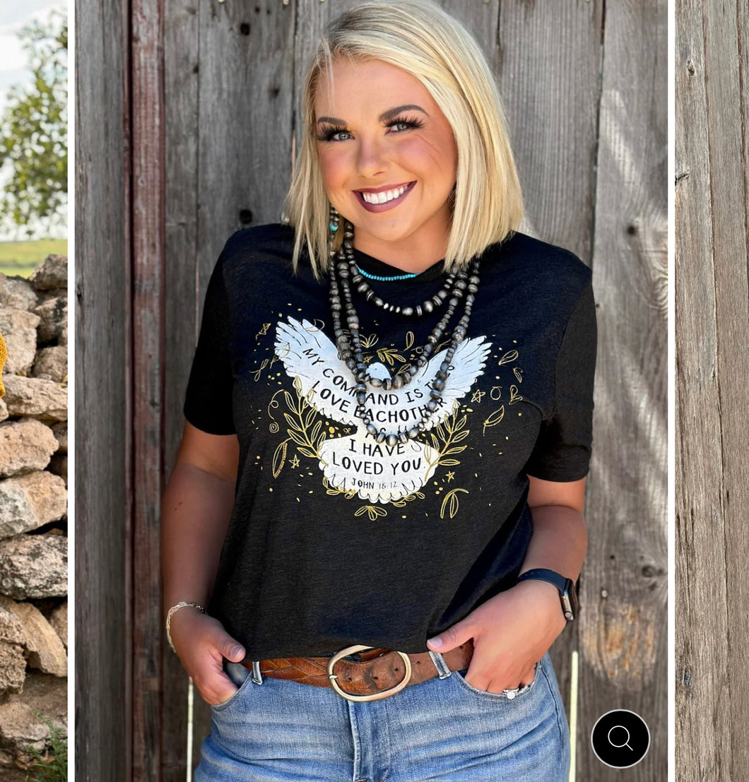 Texas True: Love Each other T-Shirt In Black