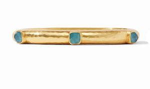 Julie Vos:Catalina Hinge Bangle in Iridescent Peacock Blue C