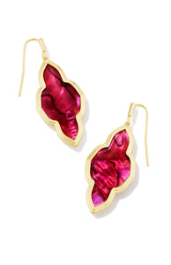 Kendra Scott: Framed Abbie Earrings in Gold Burgundy Illusion