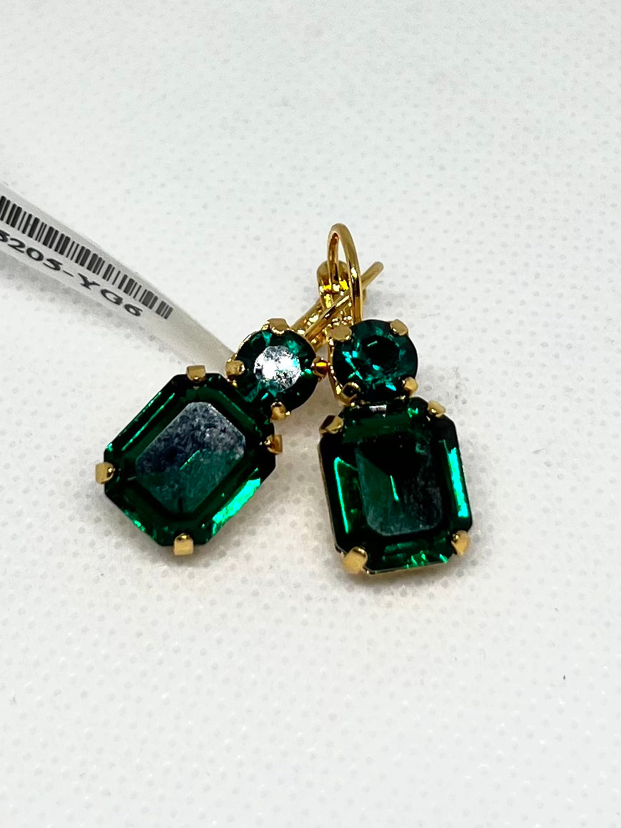 Mariana: Emerald Cut Earrings in “Emerald Green”