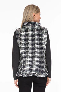 Multiples: Quilted Vest in Black Houndstooth Print
