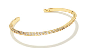 Kendra Scott: Ella Cuff Bracelet in Gold White CZ