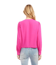Load image into Gallery viewer, Karen Kane: Drape Front Top in Hot Pink

