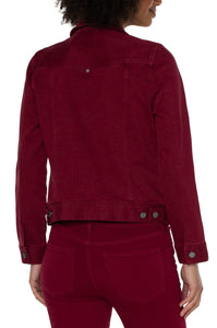 Liverpool: Classic Jean Jacket in Red Velvet