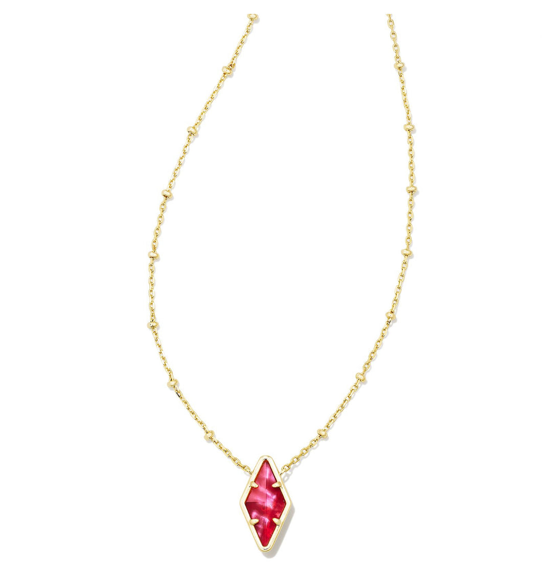 Kendra Scott: Kinsley Short Pendant Necklace in Raspberry