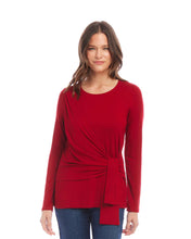 Load image into Gallery viewer, Karen Kane: Drape Front Top in Red
