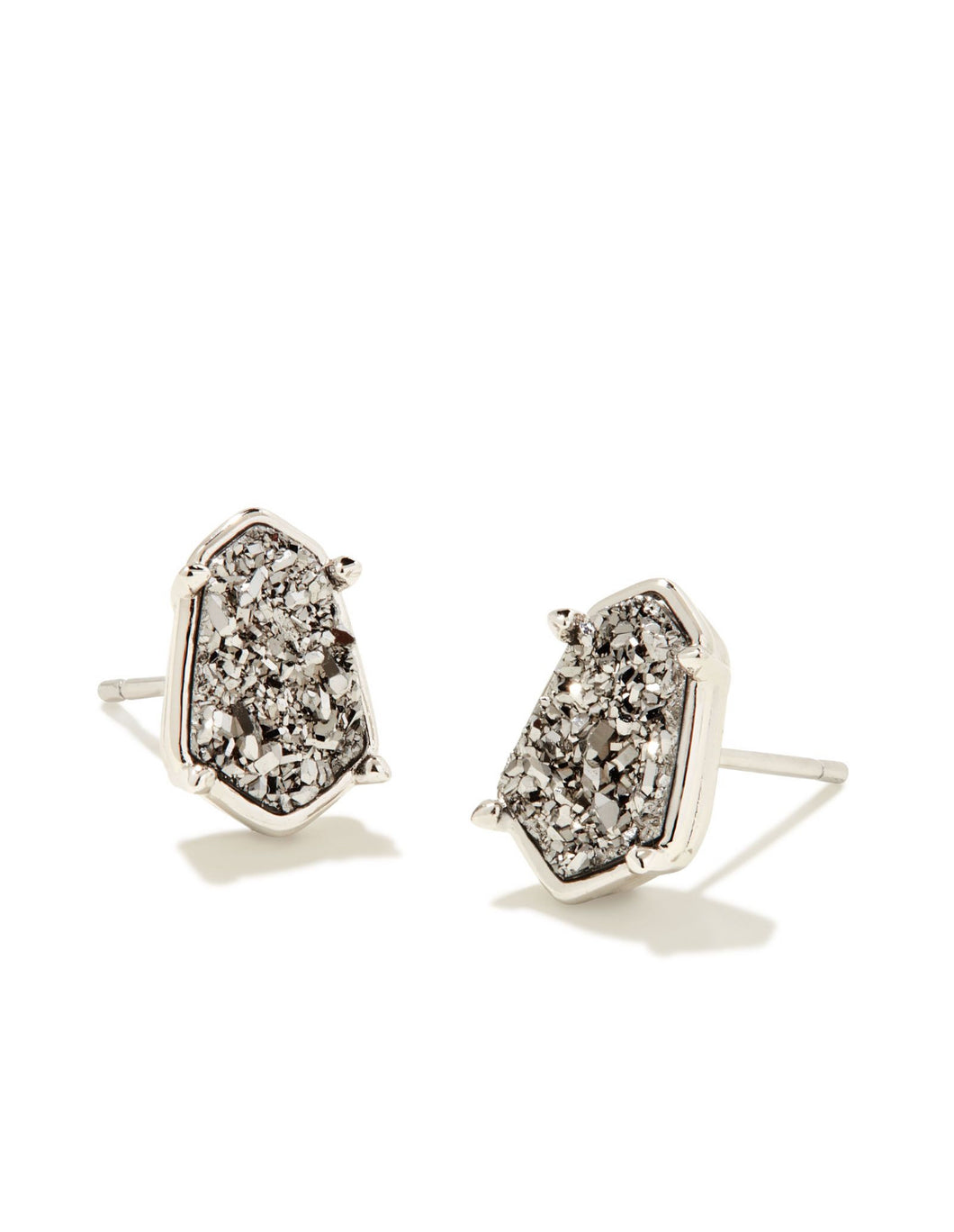 Kendra Scott: Alexandria Stud Earrings in Silver Platinum Drusy