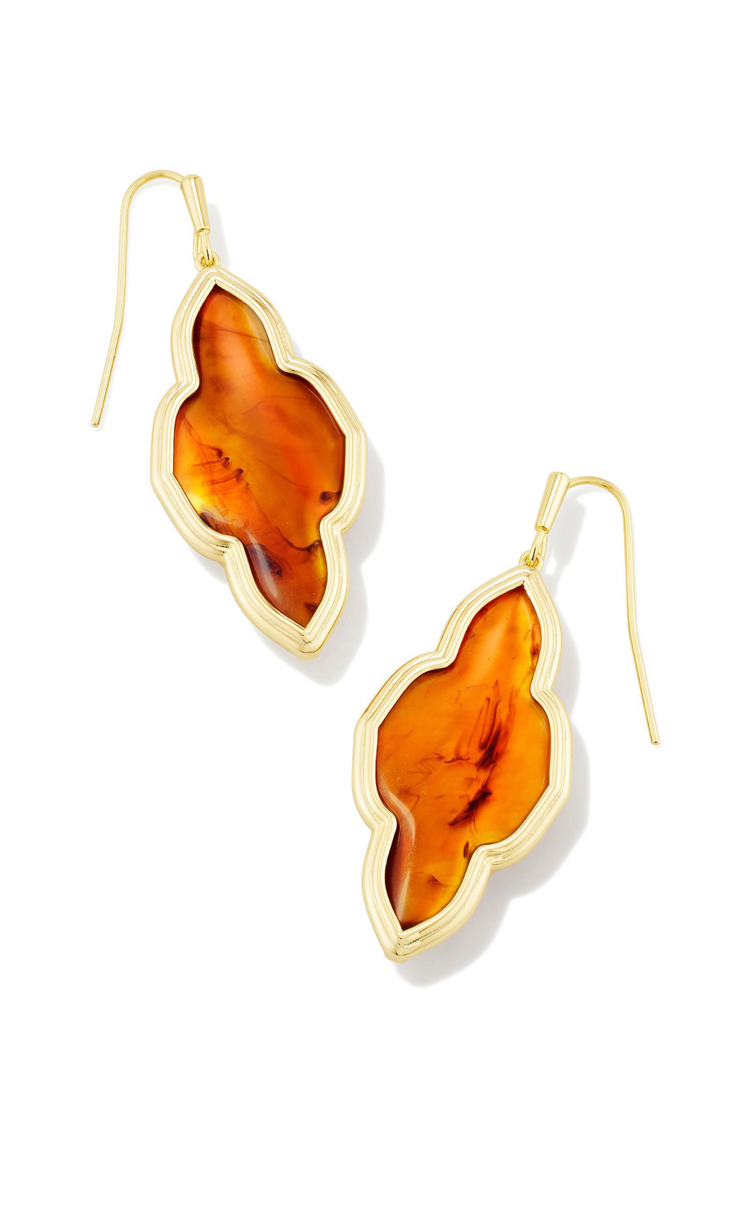 Kendra Scott: Framed Abbie Gold Earrings in Amber Illusion