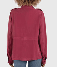 Load image into Gallery viewer, Kut: Brinley Waist Tie Utility Jacket in Bordeaux
