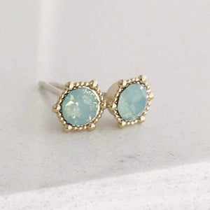 Lovers Tempo: Astrid Stud Gold Earrings Pacific Opal