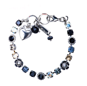 Mariana: Petite Flower Cluster Bracelet in "Black Orchid"