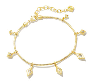 Kendra Scott: Kinsley Delicate Chain Bracelet in Gold White Cz